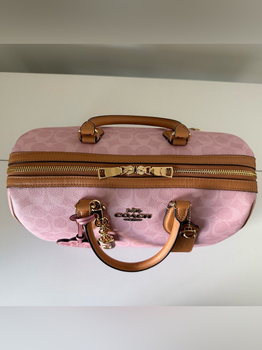 Coach Large Powder Pink Rowan with Matching Pink Wallets and Passport holder - Picture 4 of 15
